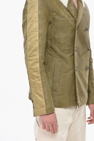 Giubbotto Doppiopetto in Cotone con Colletto Shearling