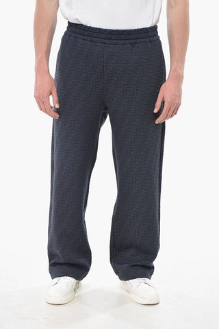 Joggers in Misto Cotone con Monogram All-Over