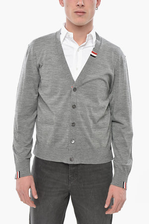 Cardigan in Lana Vergine con Scollo a V