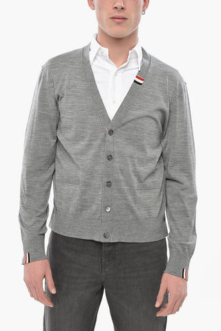 Cardigan in Lana Vergine con Scollo a V