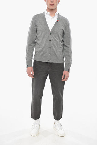 Cardigan in Lana Vergine con Scollo a V