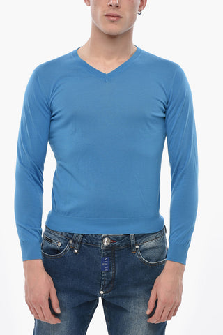 Lightweight Cotton V-Neck Sweater