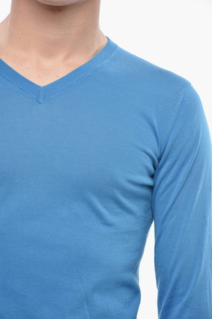 Lightweight Cotton V-Neck Sweater