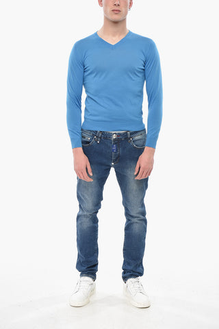 Lightweight Cotton V-Neck Sweater