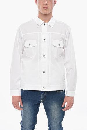 Cotton Jacket with Double Pocket and Branded Buttons
