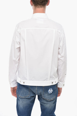Cotton Jacket with Double Pocket and Branded Buttons
