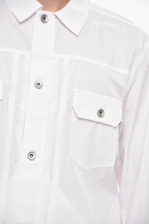Cotton Jacket with Double Pocket and Branded Buttons