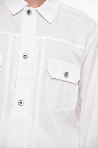 Cotton Jacket with Double Pocket and Branded Buttons