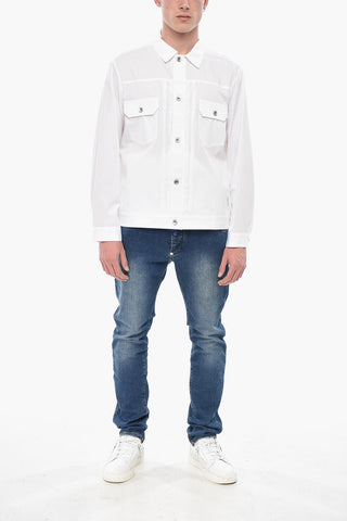 Cotton Jacket with Double Pocket and Branded Buttons