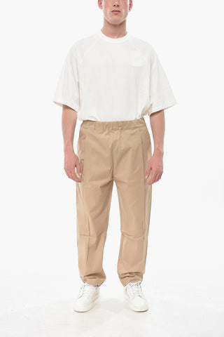 Casual Cotton Pants With Tone-On-Tone Logo