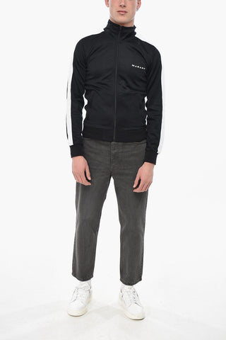 Cotton-Blend Sweatshirt RONNY with Contrast Bands and Zip Closure