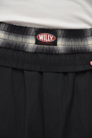 Cotton and Linen Pants with Elastic Waist