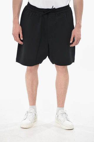 Shorts in Jersey Garzato con Elastico e Coulisse