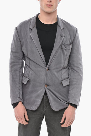 Blazer Sfoderata in Cotone con Tasche ad Aletta