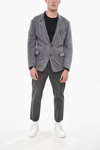 Blazer Sfoderata in Cotone con Tasche ad Aletta