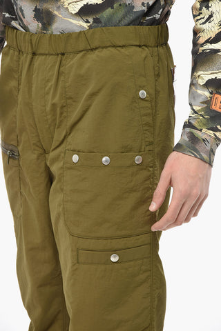 Pantaloni Cargo in Nylon con Tasca Plastificata