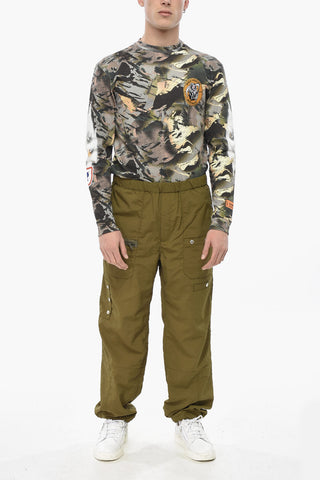 Pantaloni Cargo in Nylon con Tasca Plastificata