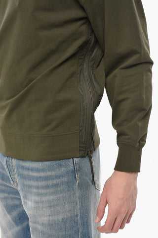 Cotton-Blend Hoodie with Side Zips
