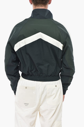 Zweifarbiger Anorak aus Nylon und Baumwolle mit halbem Reißverschluss
