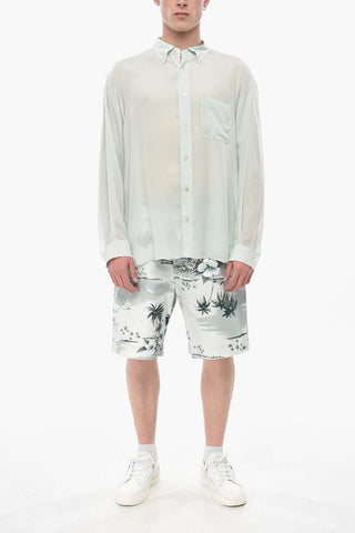 Transparent Button-Down Shirt with Pocket