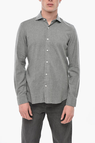 Hemd aus Baumwollflanell mit Mikro-Hahnentritt-Muster