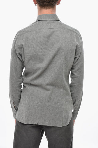 Hemd aus Baumwollflanell mit Mikro-Hahnentritt-Muster