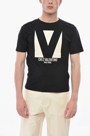 Crew-Neck Cotton Jersey T-Shirt with Contrast Print