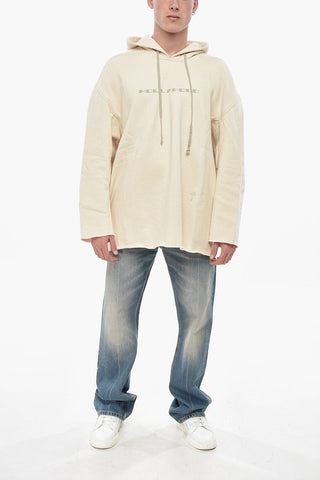 DRKSHDW Felpa Hoodie in Cotone Felpato con Stampa sul Fronte