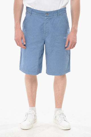 Shorts In Cotone con Ricamo Logo Laterale