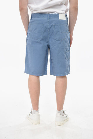 Shorts In Cotone con Ricamo Logo Laterale