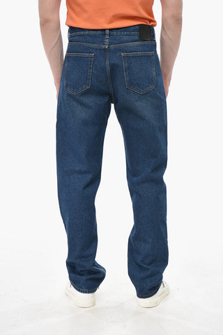 Cotton Dark Wash Jeans with 21cm Ankle Zip