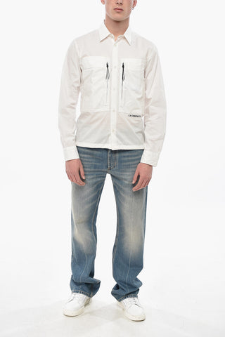 Cotton Shirt with Zip Pockets