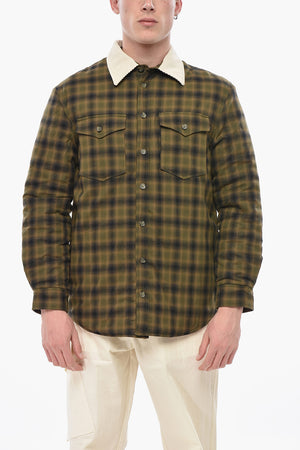 Gepolsterte Karojacke mit Velourskragen