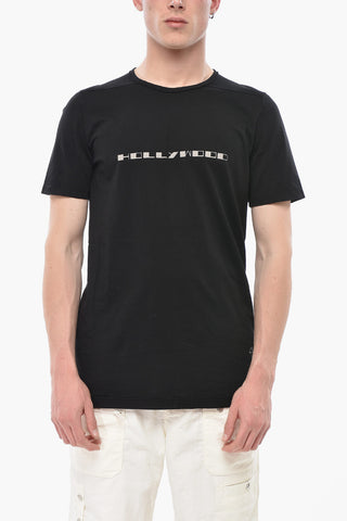 DRKSHDW Solid-Color Crewneck T-Shirt with Contrast Print