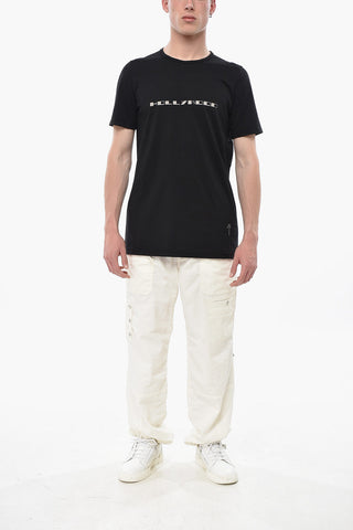 DRKSHDW Solid-Color Crewneck T-Shirt with Contrast Print