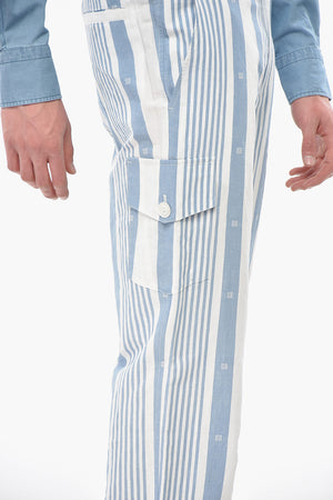 Cotton and Linen Casual Striped Pants