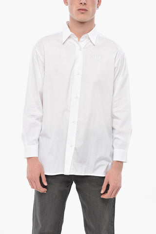 Cotton Poplin Shirt C-BRUCE-B With Embroidered Logo