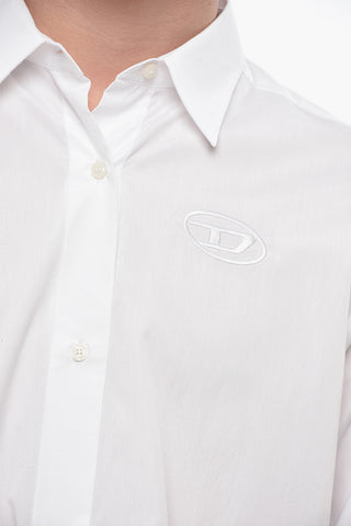 Cotton Poplin Shirt C-BRUCE-B With Embroidered Logo