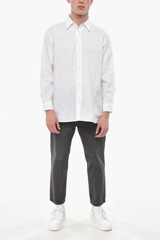 Cotton Poplin Shirt C-BRUCE-B With Embroidered Logo