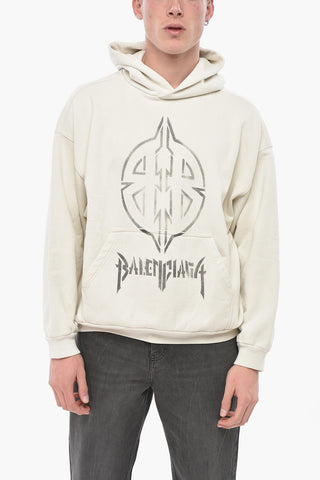 Cotton Hoodie with Logo and Patch Pocket