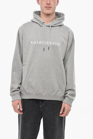 Boxy-Fit Hoodie aus aufgerauter Baumwolle mit Totenkopf-Print