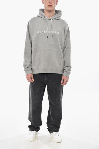 Boxy-Fit Hoodie aus aufgerauter Baumwolle mit Totenkopf-Print