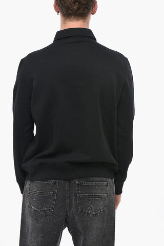 SPORT Half-Zip Cotton-Fleece Sweatshirt With Velour Logo