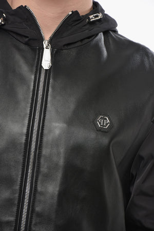 Lederjacke mit Logo