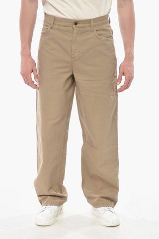 5-Taschen-Hose aus Baumwolle mit Logo-Knopf