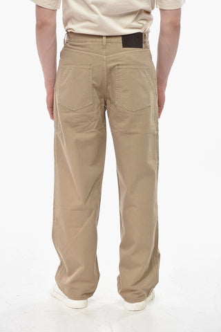 5-Taschen-Hose aus Baumwolle mit Logo-Knopf