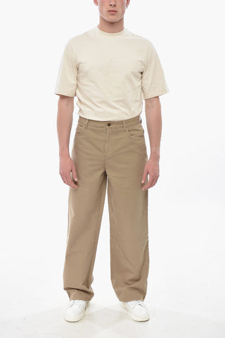 5-Taschen-Hose aus Baumwolle mit Logo-Knopf