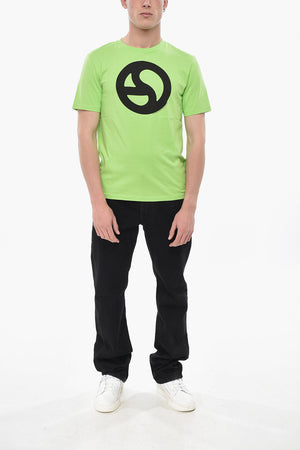 Rundhals-T-Shirt Aus Baumwollmischung Mit Logo Auf Der Vorderseite
