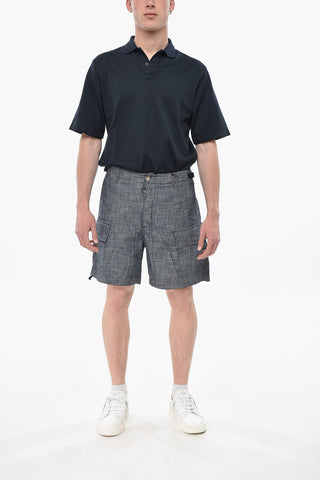 Cargo-Shorts aus Baumwolle mit seitlichen Martingalen