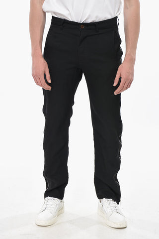 BLACK Twill Pants with Full Side Zips